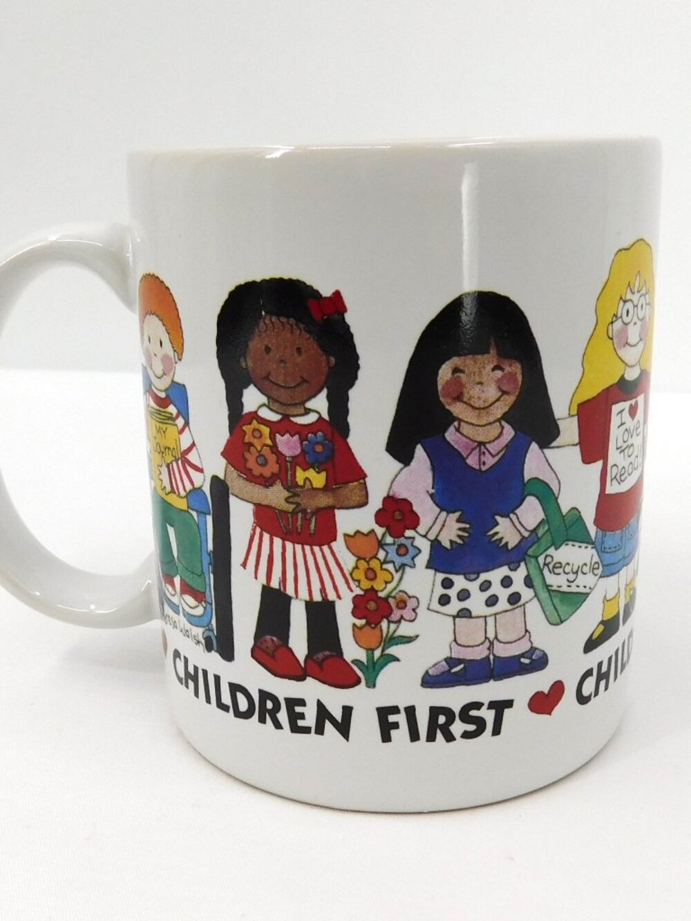 Vintage "Children First" Design by Teresa Walsh 1999 Ceramic Mug